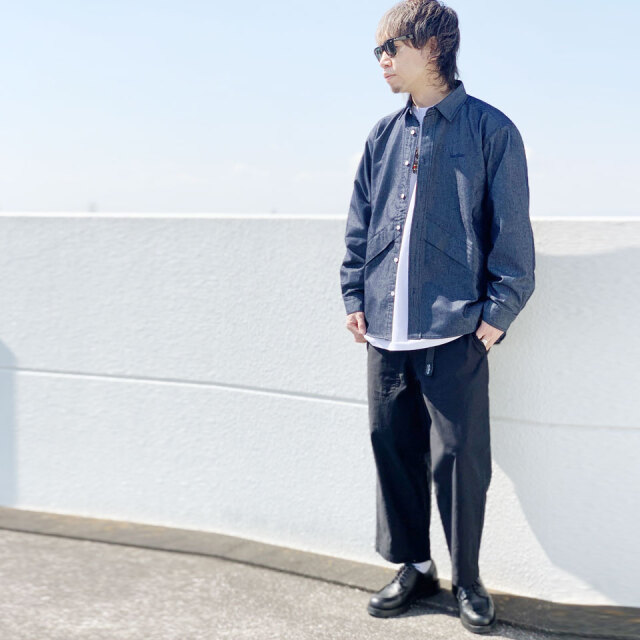 ワイルドシングス WILD THINGS デニムシャツ NANOTEX DENALI SHIRT 2024 デナリシャツ 長袖シャツ ナノテックス  WT24013KB
