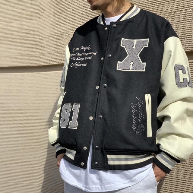 XLARGE スタジャン 黒/白 91 つたえ