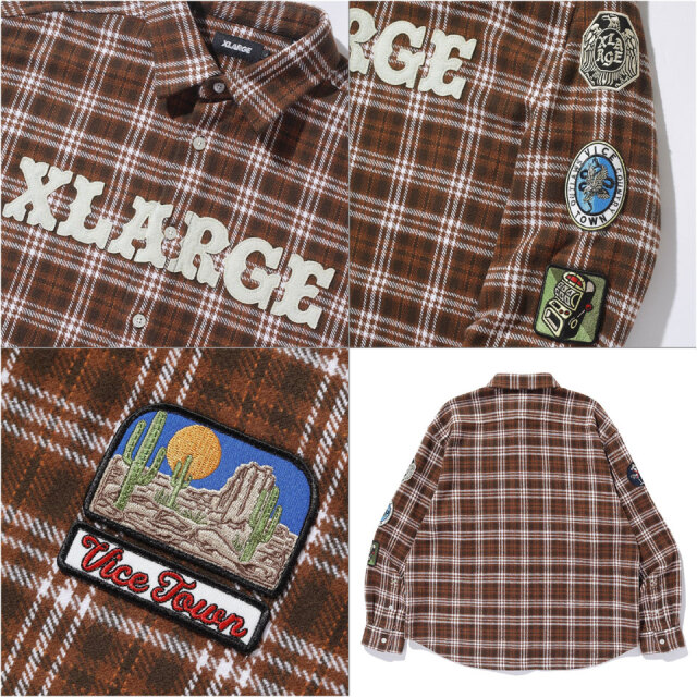 XLARGE / PATCHED FLANNEL SHIRT