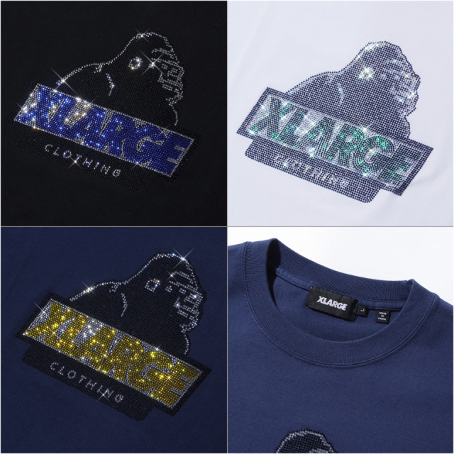 XLARGE / RHINE STONE SLANTED OG S/S TEE