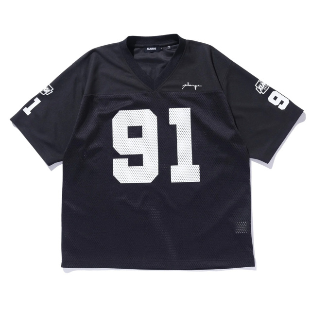 XLARGE エクストララージ フットボールシャツ 黒 XLARGE / DISTORTION FOOTBALL JERSEY TEE