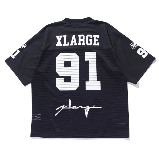 XLARGE エクストララージ フットボールシャツ 黒 XLARGE / DISTORTION FOOTBALL JERSEY TEE