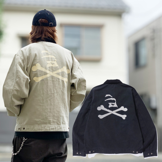 全2色 エクストララージ XLARGE ワークジャケット SKULL WORK JACKET ライトアウター ブラック 黒 BLACK ベージュ BEIGE 101253021007