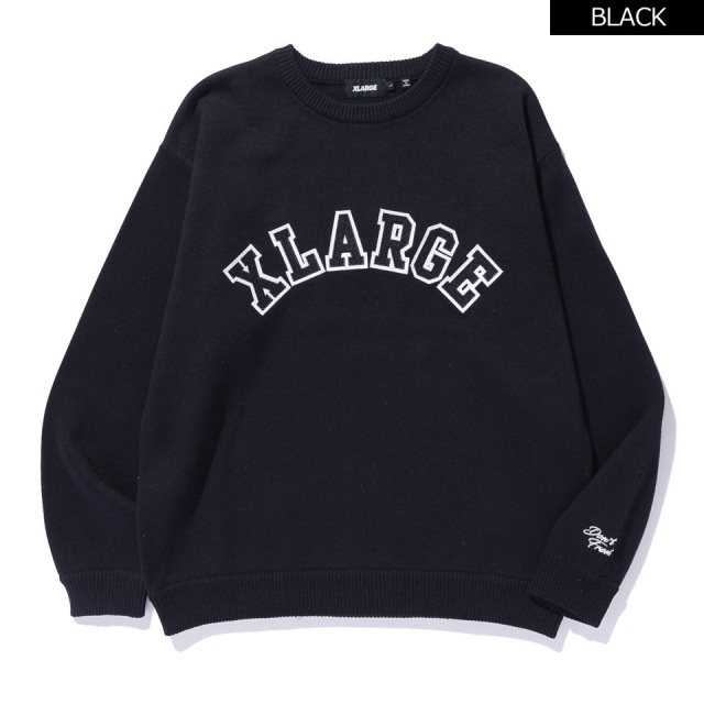 X LARGE x PUBLIC ENEMY CREWNECK KNIT L 黒 XLARGE（エクストララージ）の「XLARGE｜PUBLIC ENEMY CREWNECK