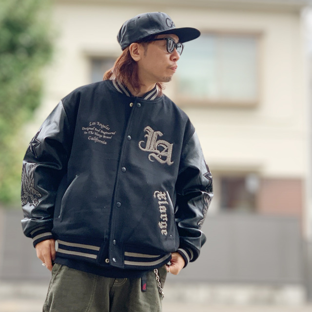 エクストララージ XLARGE スタジャン VARSITY JACKET アウター ブラック 黒 BLACK 101254021004