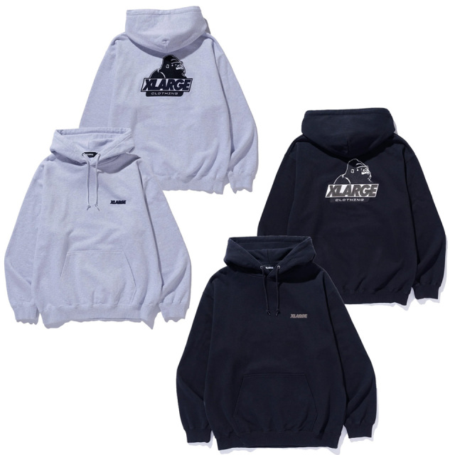 全2色 エクストララージ XLARGE パーカー OLD OG HOODED SWEATSHIRT フーディー  アッシュグレー ブラック ASH GREY BLACK 黒 灰色 101254012010