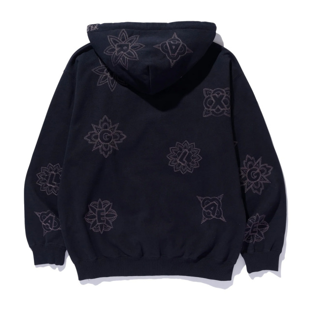 XLARGE / ALLOVER EMBROIDERY ZIP UP HOODED SWEATSHIRT
