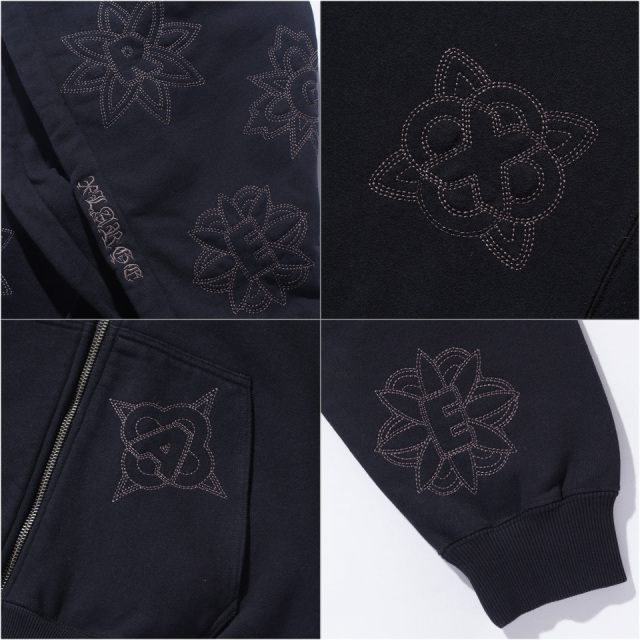 XLARGE / ALLOVER EMBROIDERY ZIP UP HOODED SWEATSHIRT