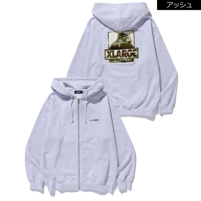 XLARGE / OG BOX ZIP UP HOODED SWEATSHIRT