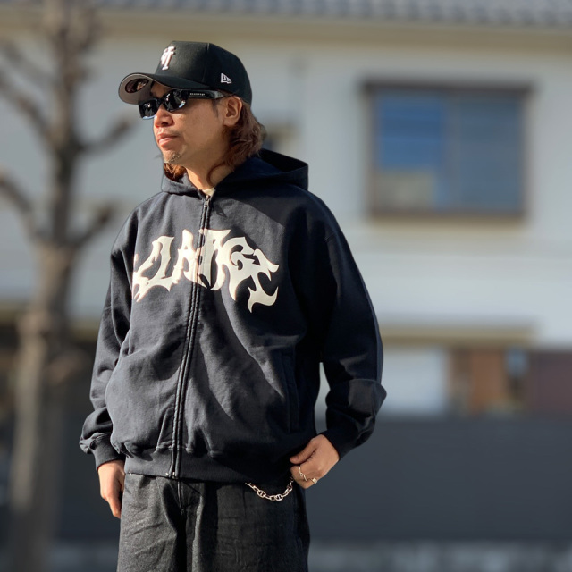 エクストララージ XLARGE ジップパーカー DISTORTED LOGO ZIP UP HOODED SWEATSHIRT フーディー ブラック BLACK 黒 101261012016