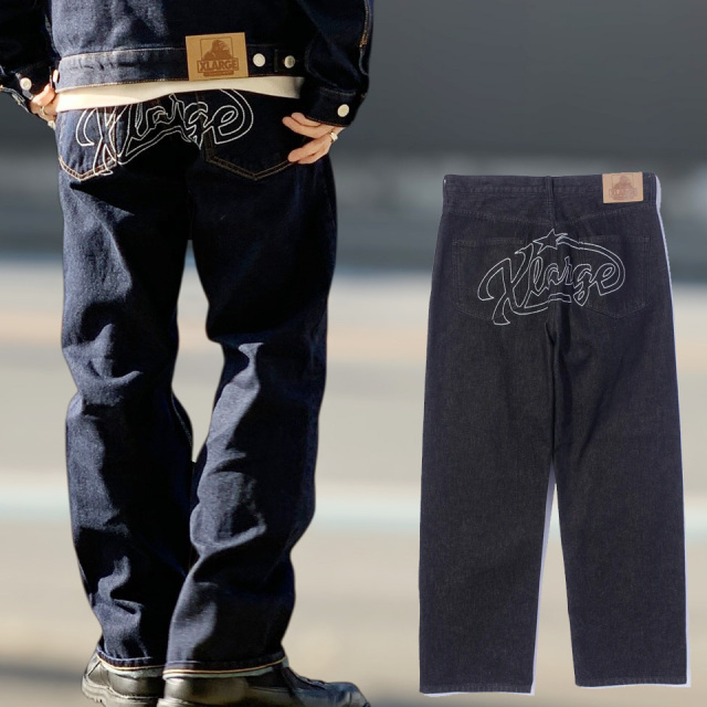 全2色 エクストララージ XLARGE デニムパンツ STAR LOGO DENIM PANTS ブラック インディゴ BLACK INDIGO 101261031009