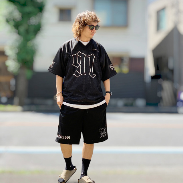 オーバーラップジャージーメッシュプルオーバー　XL XLARGE / OLD ENGLISH MESH SHORTS