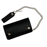 415CLOTHING サイフ トラッカーウォレット CLASSIC CHAIN WALLET (MEDIUM) レザー 牛革 ウォレットチェーン ブラック 黒 BLACK