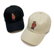 別注 ブッシュクラン BUSH CLAN ローキャップ MJ BEAR EMBROIDERED CAP ファンクベア FUNK BEAR ブラック カーキ 黒 KHAKI 帽子