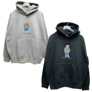 全2色ブッシュクラン BUSH CLAN パーカー FUNK BEAR BIGGIE BEAR HEAVY WEIGHT P/O HOODIE ヘビーウエイト ビギー ファンクベア グレー ブラック GREY BLACK 黒 灰色