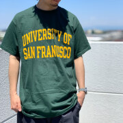 【20%OFF】 チャンピオン CHAMPION US企画 カレッジ Tシャツ  COLLEGE LOGO S/S Tee SAN FRANCISCO UNIVERSITY サンフランシスコ大学 グリーン グレー