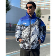 ファーストダウン FIRST DOWN オールオーバープリント リバーシブル ダウンジャケット