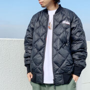 ファーストダウン FIRST DOWN 別注ダウンジャケット MA-1 ボンバージャケット QUILTED BOMBER JACKET F342577C ブラック 黒 BLACK