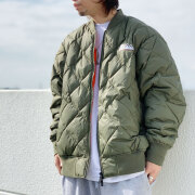 ファーストダウン FIRST DOWN 別注ダウンジャケット MA-1 ボンバージャケット QUILTED BOMBER JACKET F342577C オリーブ OLIVE