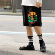 ハフ HUF ショートパンツ メッシュショーツ CHAMPION SOUND MESH SHORT バスパン ブラック 黒 BLACK