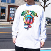 ジェフホー JEFF HO ロンT Tシャツ GRADATION LOGO L/S Tee ホワイト ブラック