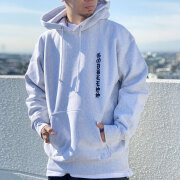 MRV by Mr.vibes パーカー フーディー GOD BLESS P/O HOODIE ヘビーウェイト バックプリント  スウェット オリジナル アッシュグレー ASH GREY 灰色