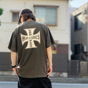 MRV by Mr.vibes Tシャツ IRON CROSS WASHED S/S Tee ウォッシュ加工 ビンテージ加工 ブラック 黒 BLACK