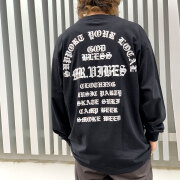MRV by Mr.vibes ロンT Tシャツ OLD ENGLISH L/S Tee 2024 長袖 オリジナル バックプリント ブラック 黒 BLACK