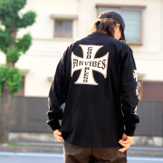 MRV by Mr.vibes ロンT Tシャツ IRON CROSS L/S Tee 2025 長袖 オリジナル バックプリント 袖プリント ブラック 黒 BLACK