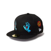 ニューエラ NEW ERA キャップ 59FIFTY SANTA CRUZ オールオーバー スクリーミングハンド サンタクルーズ コラボ ブラック 黒 BLACK