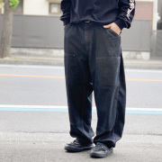 ヌルトウキョウ NULL TOKYO デニムパンツ W-KNEE LONG DENIM PANT ダブルニー ブラックデニム 黒 BLACK NULL-083EX