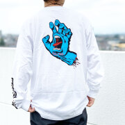 全2色 サンタクルーズ SANTA CRUZ サンタクルズ ロンT Tシャツ SCREAMING HAND L/S Tee 長袖 定番ロゴ ホワイト ブラック
