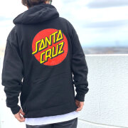 サンタクルーズ SANTA CRUZ サンタクルズ パーカー フーディー CLASSIC DOT P/O HOODIE 定番ロゴ ブラック