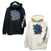 全2色 サンタクルーズ SANTA CRUZ サンタクルズ パーカー フーディー SCREAMING FLASH FRONT P/O HOODED SWEATSHIRT ブラック ボーン 黒 白 BLACK BONE