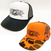 スラッシャー THRASHER メッシュキャップ ANTIHERO MAG BANNER TRUCKER HAT 帽子 アンタイヒーロー アンチヒーロー ブラック/ホワイト オレンジカモ