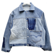 【SALE40%OFF】スリフティルック THRIFTY LOOK リメイクデニムジャケット Levi's DENIM REMAKE PLEATS JACKET 1st ブルー 青 BLUE (#2)