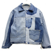 【SALE40%OFF】スリフティルック THRIFTY LOOK リメイクデニムジャケット Levi's DENIM REMAKE PLEATS JACKET 1st ブルー 青 BLUE (#3)