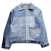 【SALE40%OFF】スリフティルック THRIFTY LOOK リメイクデニムジャケット Levi's DENIM REMAKE PLEATS JACKET 1st ブルー 青 BLUE (#4)