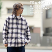 TOWNCRAFT タウンクラフト PRINTED COTTON NEL OMBRE CHECK SHIRT (TC26F00300)