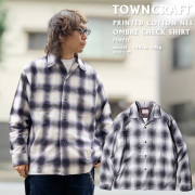 TOWNCRAFT タウンクラフト PRINTED COTTON NEL OMBRE CHECK SHIRT (TC26F00300)