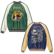 テーラー東洋 TAILOR TOYO スカジャン スーベニアジャケット Early 1950s Style Acetate Souvenir Jacket “TIGER HEAD” × “JAPAN MAP” (AGING MODEL) グリーン/ネイビー Lot No. TT15710-145