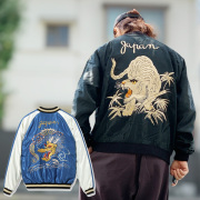 テーラー東洋 TAILOR TOYO スカジャン スーベニアジャケット Mid 1950s Style Acetate Souvenir Jacket “WHITE TIGER” × “GOLD DRAGON” ブラック 黒 BLACK TT15790-119