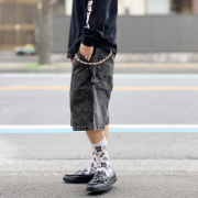 バンズ VANS ヴァンズ デニムショーツ DRILL LOOSE DENIM SHORT ショートパンツ ストーンウォッシュ SOTNE WASH ブラック 黒 BLACK