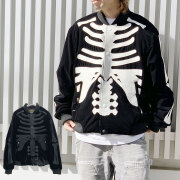 【SALE 20%OFF】バンソン VANSON 50周年別珍BOMBER JACKET ボンバージャケット アウター ボーン スカル 髑髏 ブラック 黒 BLACK NVJK-2405RZ