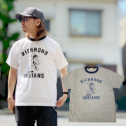 全2色 WHITESVILLE ホワイツビル S/S RINGER T-SHIRT - RICHMOND INDIANS (WV79685)