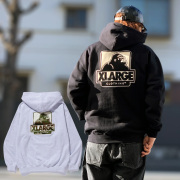 全2色 エクストララージ XLARGE ジップパーカー OG BOX ZIP UP HOODED SWEATSHIRT  フーディー ブラック アッシュグレー BLACK ASH 黒 灰色  101261012001