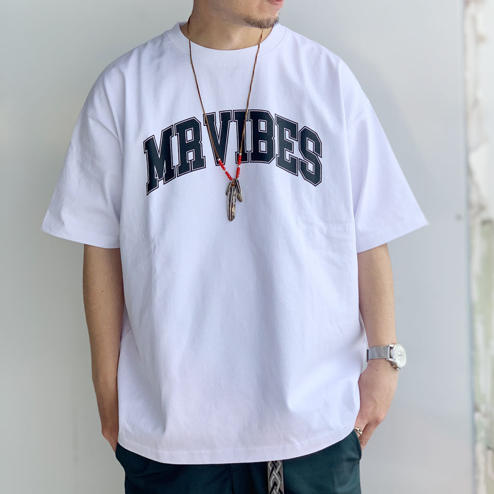 MRV by Mr.vibes Tシャツ MRVIBES COLLEGE LOGO S/S Tee オリジナル ミスターバイブス カレッジロゴ ホワイト 白 WHITE