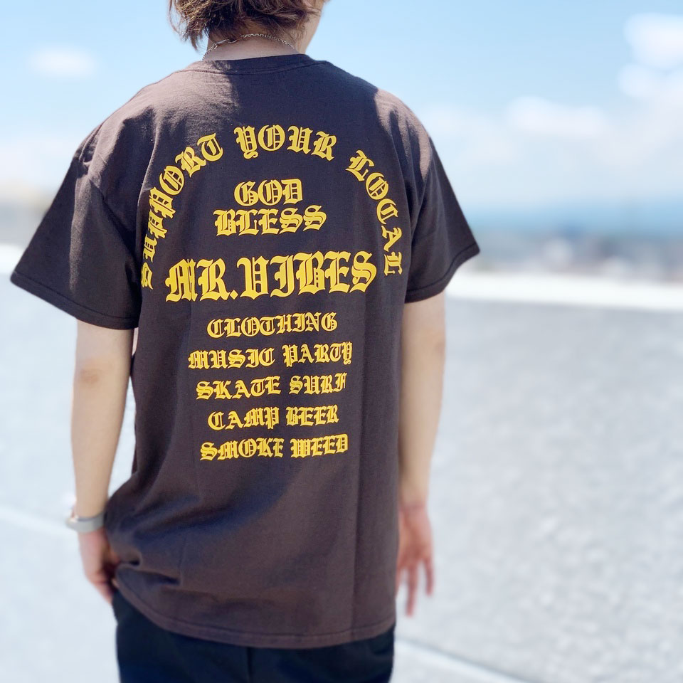 MRV by Mr.vibes Tシャツ GOD BLESS S/S Tee 半袖 オリジナル ブラウン BROWN 茶色