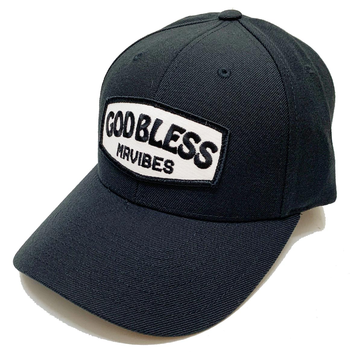 MRV by Mr.vibes ローキャップ GOD BLESS 6PANEL SNAPBACK CAP 帽子 スナップバック オリジナル ブラック 黒  BLACK