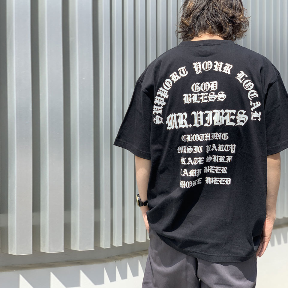 MRV by Mr.vibes Tシャツ GOD BLESS S/S Tee 2024 半袖 オリジナル ブラック/ホワイト 黒 BLACK